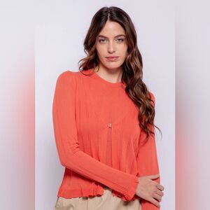 NWOT Daniel Cassin Women's Peach Cardigan w/ Gold Clasp Closure Sweater Size XL